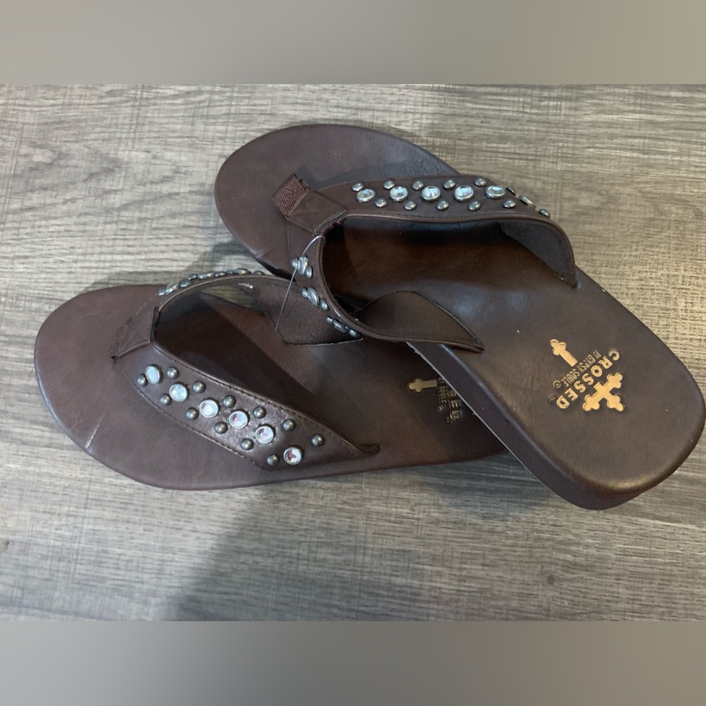 Crossed Wedge Sandals by Gypsy’s Soule- Size 8